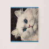 witte kat met blauwe ogen legpuzzel (Verticaal)