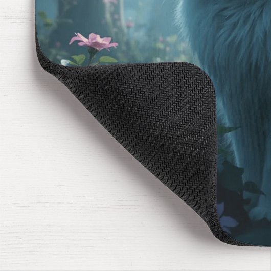 Witte kat met blauwe ogen muismat (Hoek)