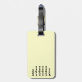 Witte kat met gele ogen ogen bagagelabel (Achterkant verticaal)