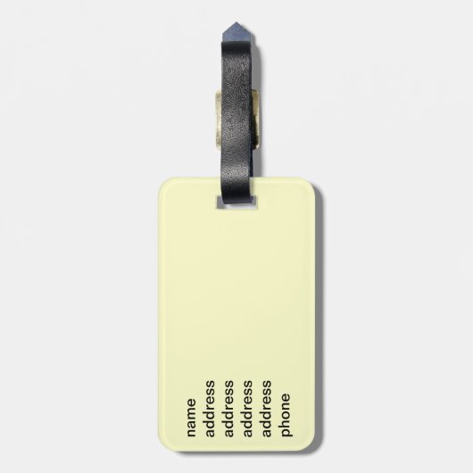 Witte kat met gele ogen ogen bagagelabel (Achterkant verticaal)