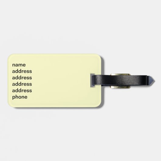 Witte kat met gele ogen ogen bagagelabel (Achterkant horizontaal)