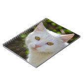 Witte kat met gele ogen ogen notitieboek (Linkerzijde)