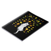 Witte kat met herfstbladeren notitieboek (Linkerzijde)