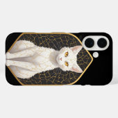 Witte kat met Kintsugi-patroon 🐾 Case-Mate iPhone Case (Achterkant (horizontaal))