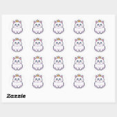 Witte Kat Met Kroon Sticker Knuffelige Prinses Kat (Vel)