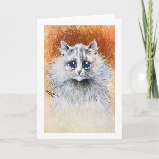 Witte kat met lange adem, Louis Wain Kaart (Voorkant)
