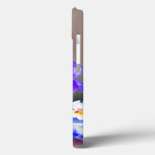 Witte kat met Paarse bloemkraag Case-Mate iPhone Case (Achterkant / Links)
