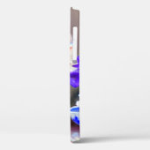 Witte kat met Paarse bloemkraag Case-Mate iPhone Case (Achterkant / Links)