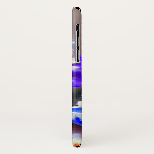 Witte kat met Paarse bloemkraag Case-Mate iPhone Case (Achterkant/links)