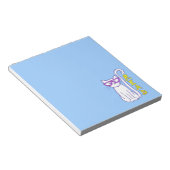 Witte kat met Paarse glazen als leesteken Notitieblok (Schuin)