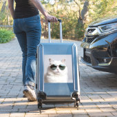 Witte kat met zonnebril, koele katachtige, heerlij sticker (Koffer Insitu)