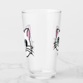 Witte kat met zwarte bril / zonnebril glas (Rechts)