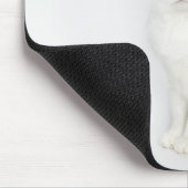 Witte kat met zwarte vlekken muismat (Hoek)