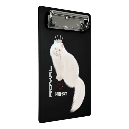 Witte kat mini klembord (Schuin)