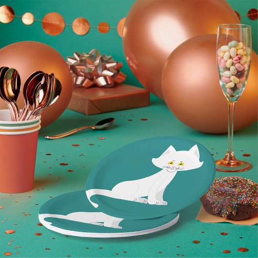 Witte Kat Minimalistisch Kitten Papieren Bordje