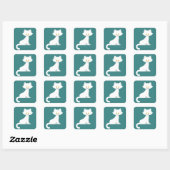 Witte Kat Minimalistisch Kitten Vierkante Sticker (Vel)