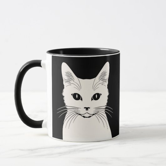 Witte kat mok (Links)