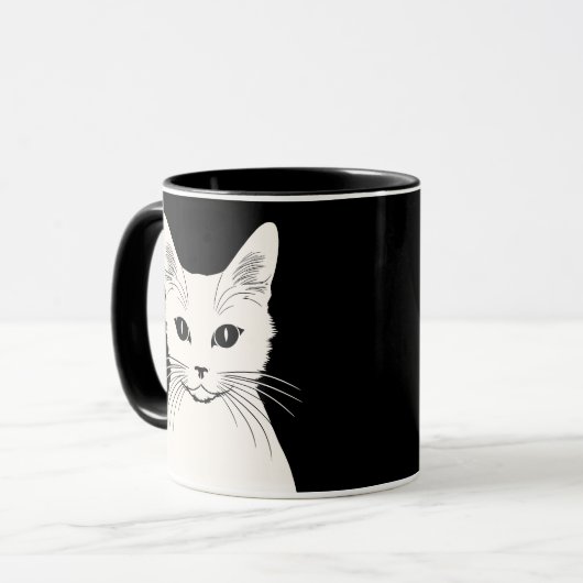 Witte kat mok (Voorkant links)