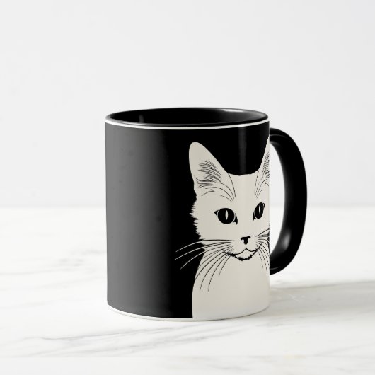 Witte kat mok (Voorkant rechts)