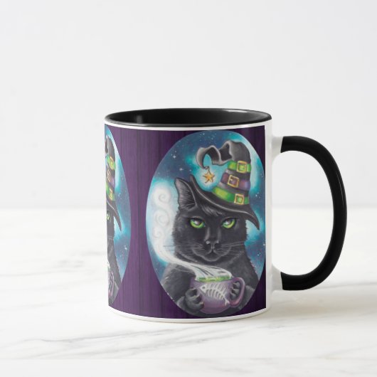 Witte kat Mok Black Cat Coffee Cup Tea (Rechts)