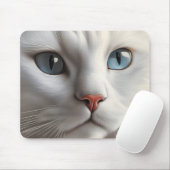 Witte kat muismat (Met muis)