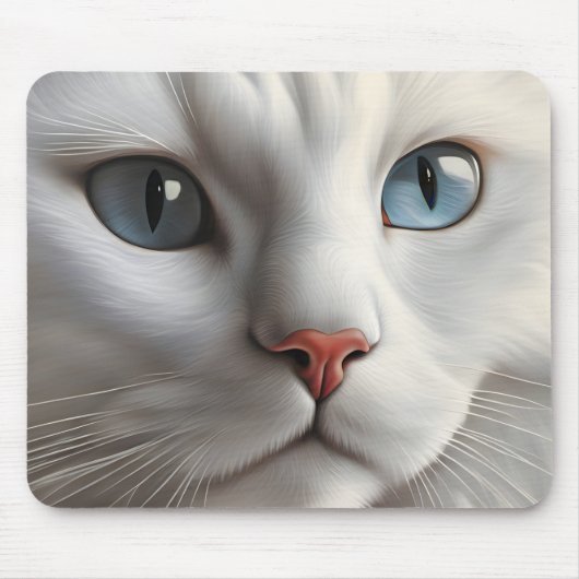 Witte kat muismat (Voorkant)