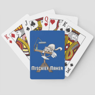 Witte kat ondeugd maker speelkaarten