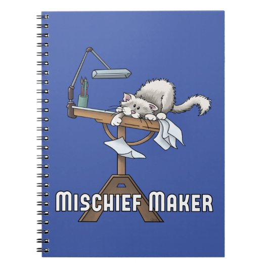 Witte kat ondeugdige maker Notitieboek (Voorkant)