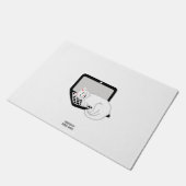 Witte kat op de klepmat van de laptop deurmat (Schuin)