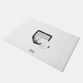 Witte kat op de klepmat van de laptop deurmat (Schuin)