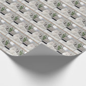 Witte kat op een bonttapijt cadeaupapier (Hoek)