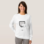 Witte kat op het Shirt van vrouwelijke notebooks (Voorkant volledig)