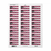 Witte kat op Hot Pink Leopard Print Etiket (Full Sheet)