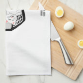 Witte kat op keukenhanddoek voor laptops (Quarter Fold)