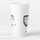 Witte kat op laptop grote latente Mok (Voorkant)