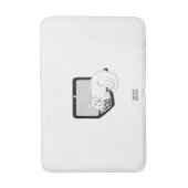 Witte kat op laptop met middenlaag badmat (Voorkant Verticaal)