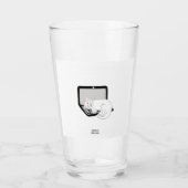 Witte kat op laptopglas glas (Achterkant)