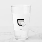 Witte kat op laptopglas glas (Voorkant)