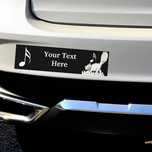 Witte Kat op Piano Keys Bumpersticker