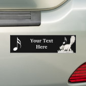 Witte Kat op Piano Keys Bumpersticker (Op auto)