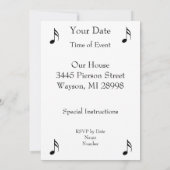 Witte Kat op Piano Keys Kaart (Achterkant)