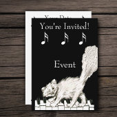 Witte Kat op Piano Keys Kaart