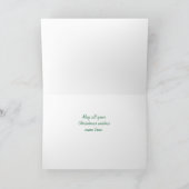 Witte Kat op Rode Achtergrond Feestdagen Kaart (Binnen)