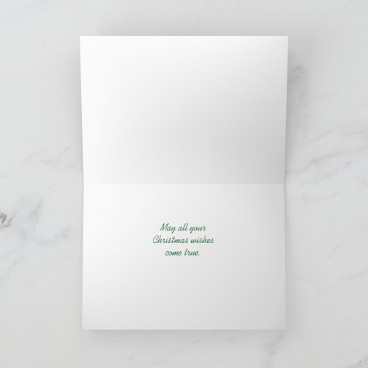 Witte Kat op Rode Achtergrond Feestdagen Kaart (Binnen)