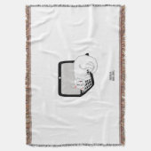 Witte kat op rugleuning van laptop deken (Voorkant Verticaal)