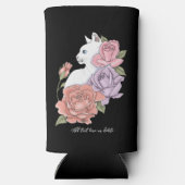 Witte Kat Perzik Lavendel Roze Rozen Seltzer Blikjeskoeler (Achterkant)