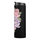 Witte Kat Perzik Lavendel Roze Rozen Thermosbeker (Geroteerd rechts)