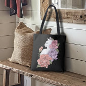 Witte Kat Perzik Lavendel Roze Rozen Tote Bag