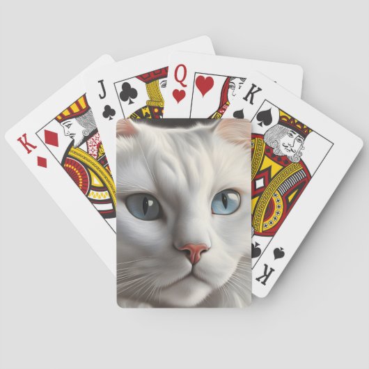 Witte kat pokerkaarten (Achterkant)