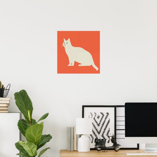 Witte kat poster (Thuiskantoor)